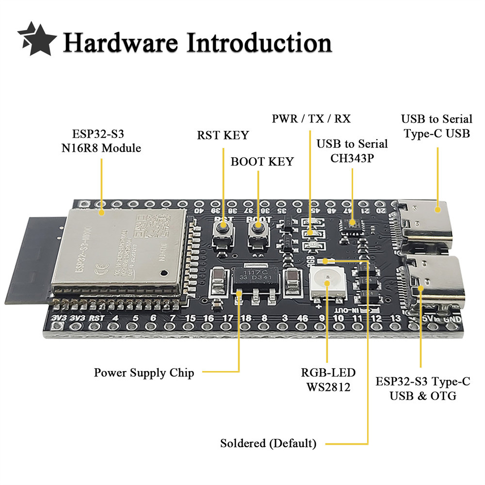 ESP32S3 N16R8 Entwicklungsboar – Esp32 S3 Development Board Lot Bewertung und Preis